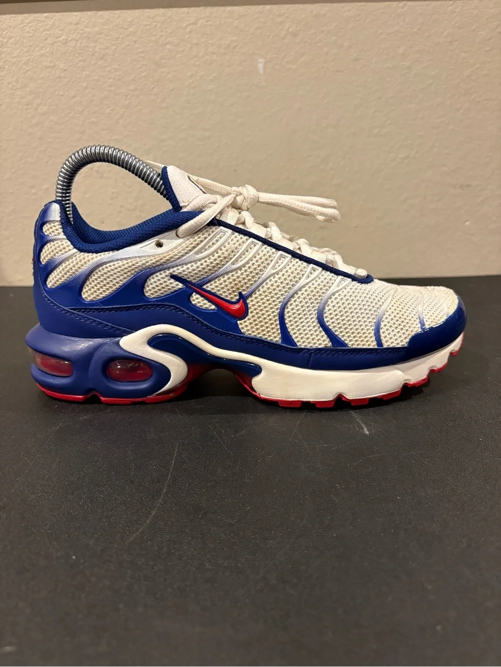 Nike Air Max Plus TN Red White Blue Athletic Sneaker CK0003-100 Youth Size 6Y